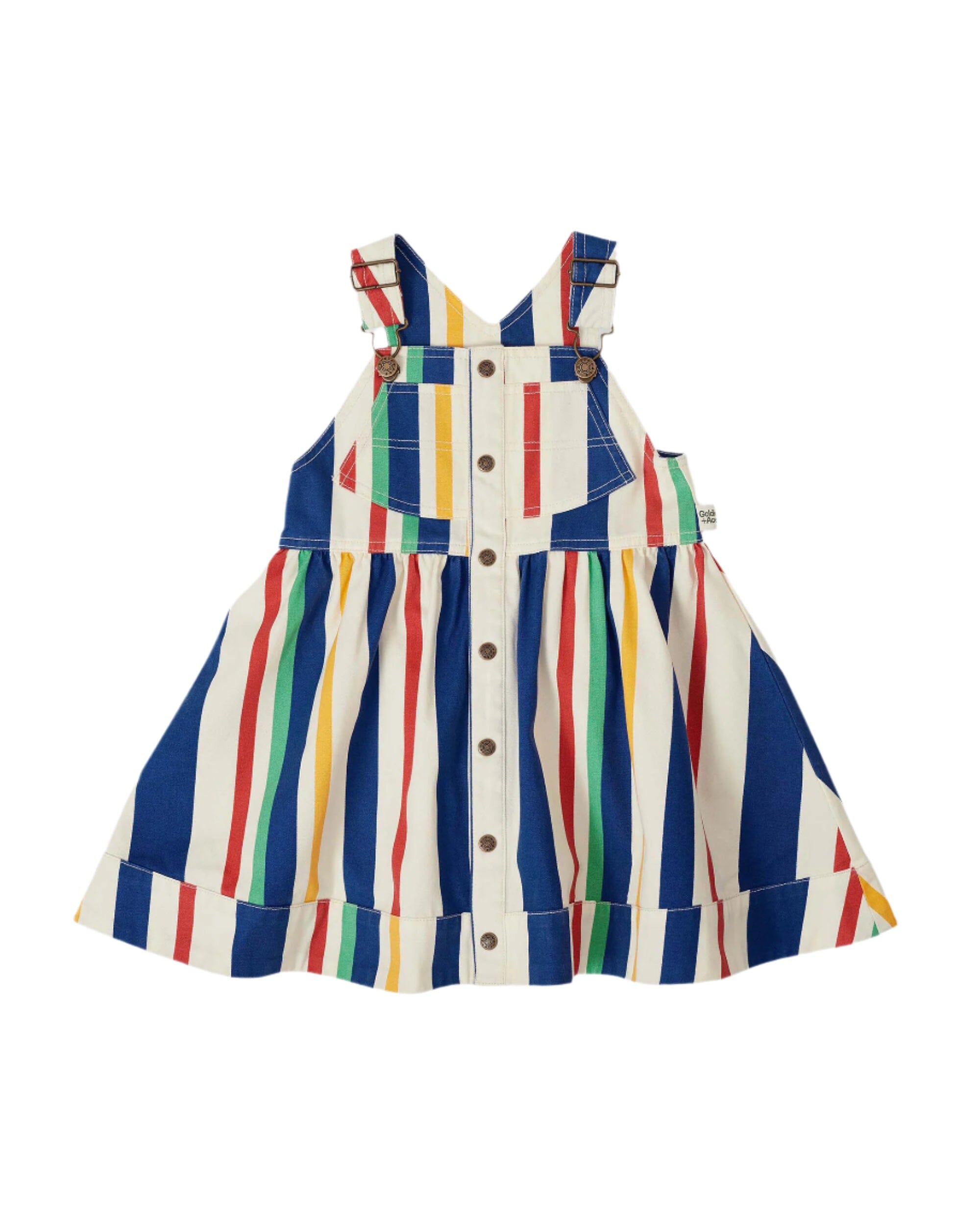 Goldie + Ace Denim Frill Pinafore Dress - Saskia