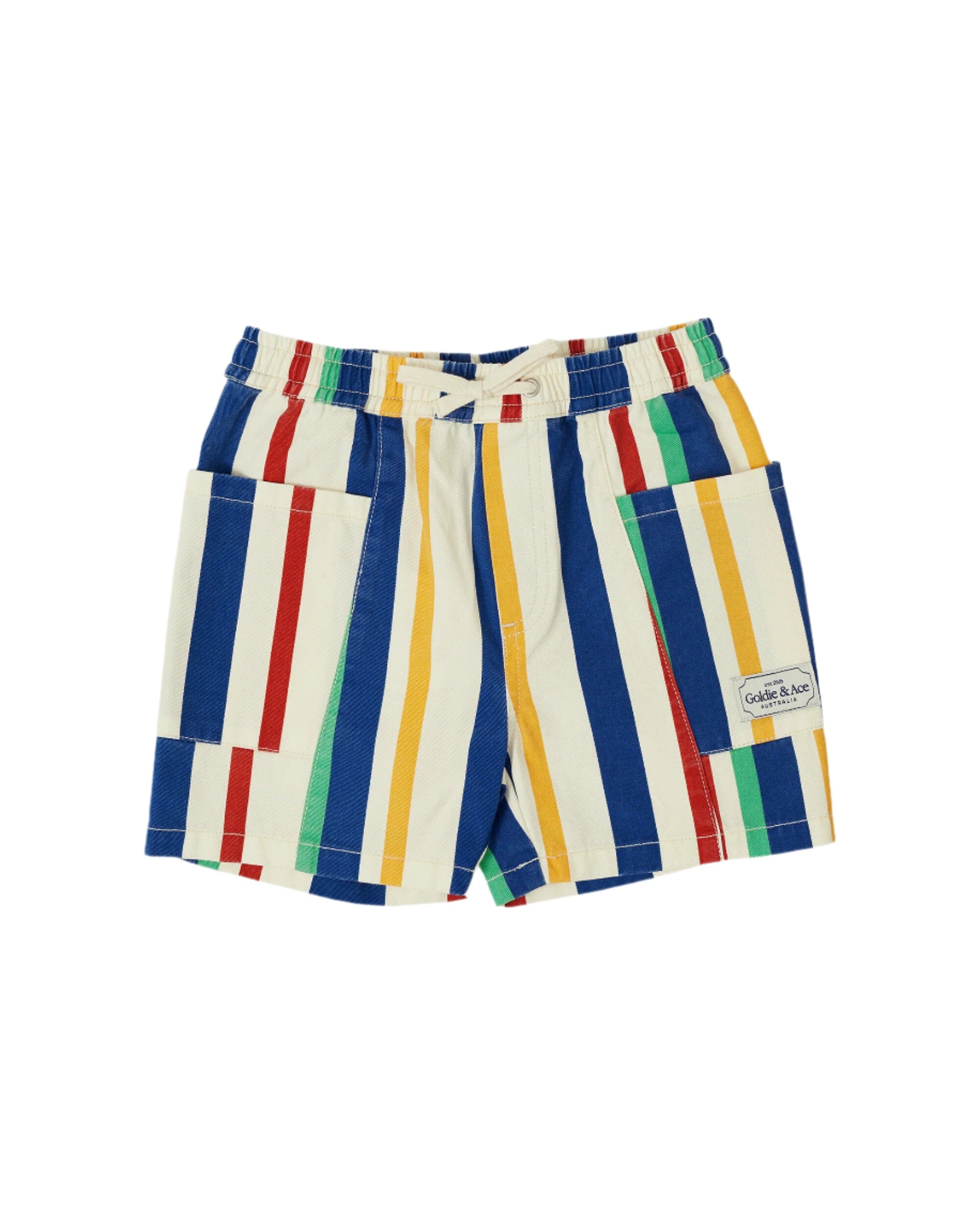 Goldie + Ace Retro Sporty Shorts - Brick/Peapod