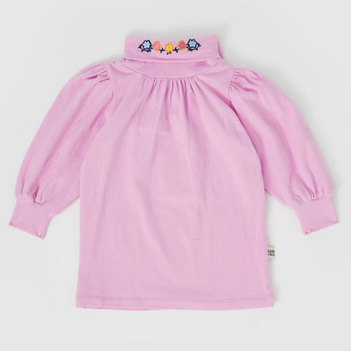 Goldie & Ace - Sofia Embroidered Puff Sleeve Skivvy - Fairy Floss