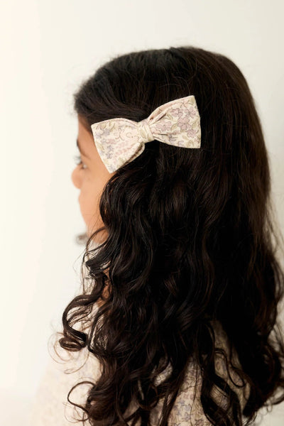 Jamie Kay Bow 2pk - April Floral Mauve - Organic Cotton Hair Bows Jamie Kay 