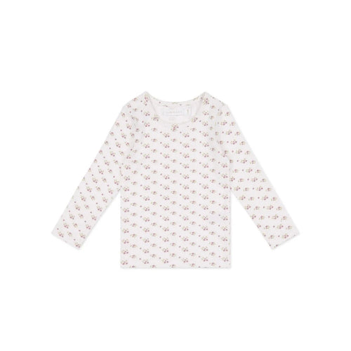 Jamie Kay Long Sleeve Top - Rose Floral Pink - Organic Cotton