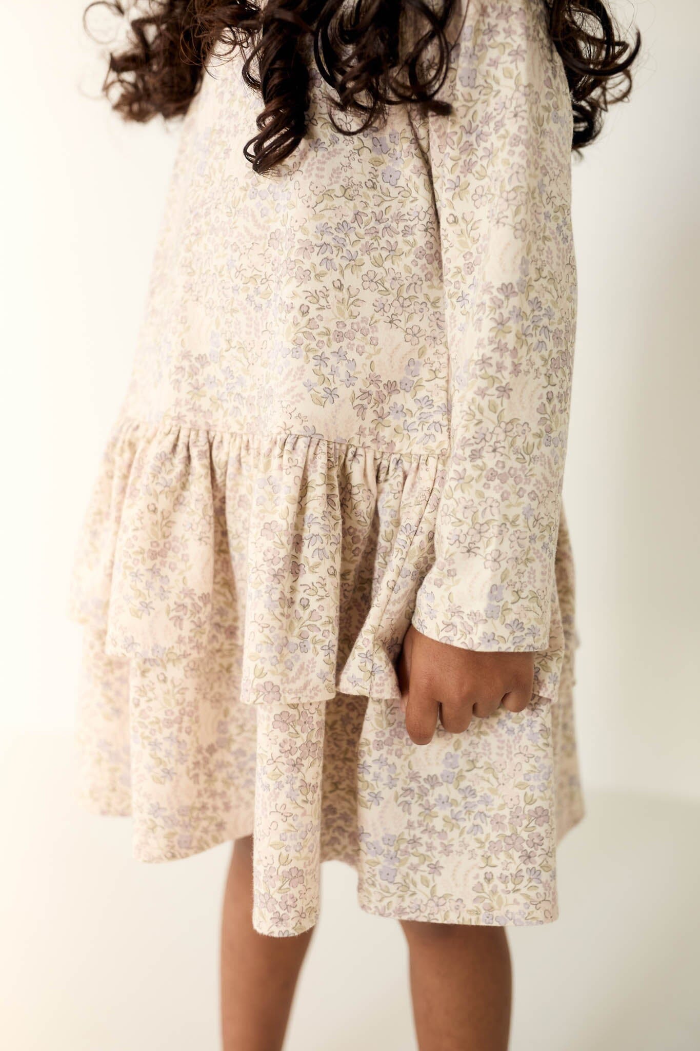 Jamie Kay Organic Cotton Fayette Dress - April Floral Mauve Long Sleeve Dress Jamie Kay 