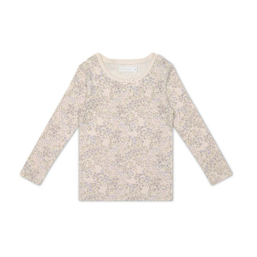 Jamie Kay Long Sleeve Top - April Floral Mauve - Organic Cotton