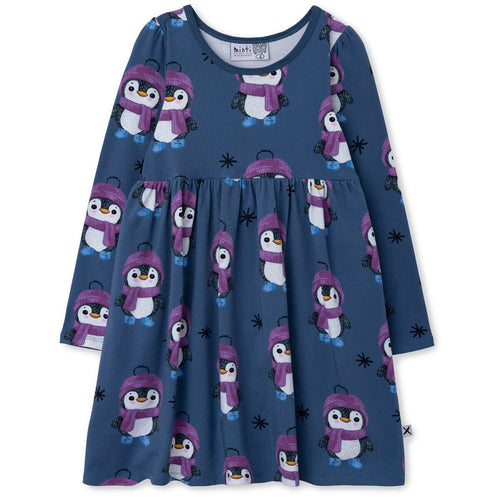 Minti Cosy Penguin Dress - Dark Blue