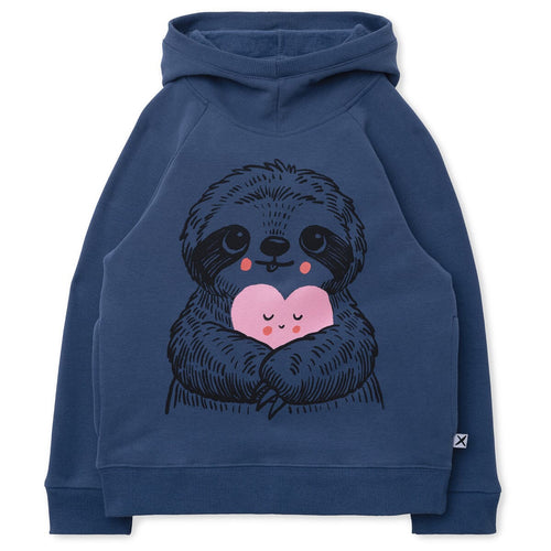 Minti Happy Sloth Furry Hood - Navy