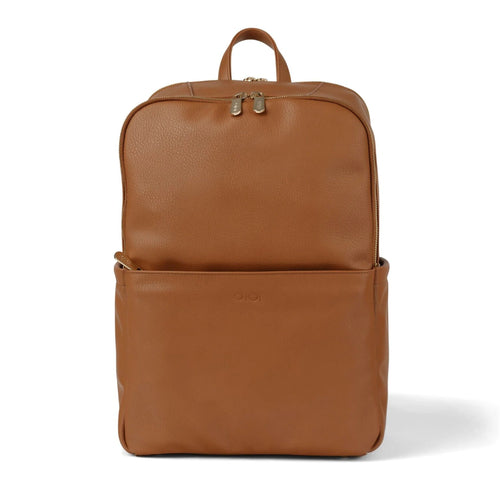 OiOi - Multitasker Nappy Backpack | Chestnut Brown Vegan Leather