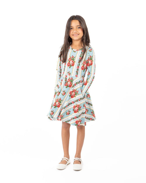 Rock Your Baby - Flora Long Sleeve Waisted Dress