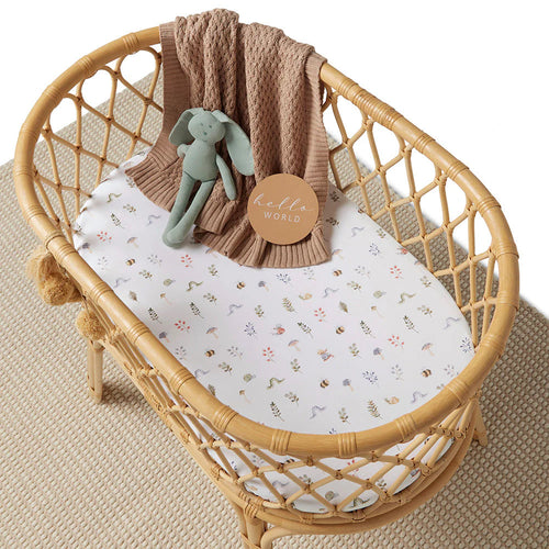 Snuggle Hunny - Organic Bassinet Sheet | Garden Friends