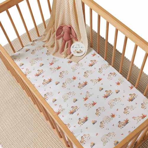 Snuggle Hunny Organic Fitted Cot Sheet - Pony Pals
