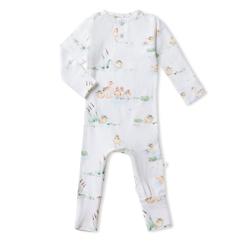 Snuggle Hunny - Organic Growsuit | Duck Pond