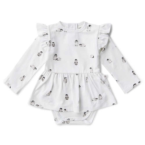 Snuggle Hunny - Organic Long Sleeve Dress | Penguin