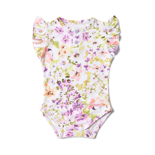 Snuggle Hunny - Organic Short Sleeve Bodysuit with Frill | Isla
