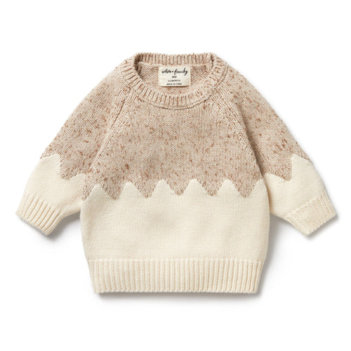 Wilson & Frenchy Knitted Jacquard Jumper - Almond Fleck