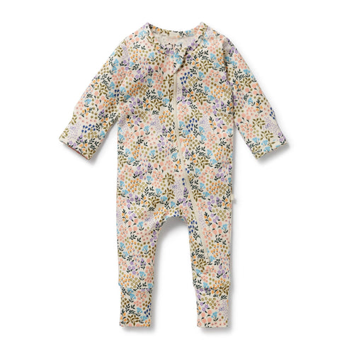 Wilson & Frenchy - Organic Zipsuit with Feet | Tiny Bloom