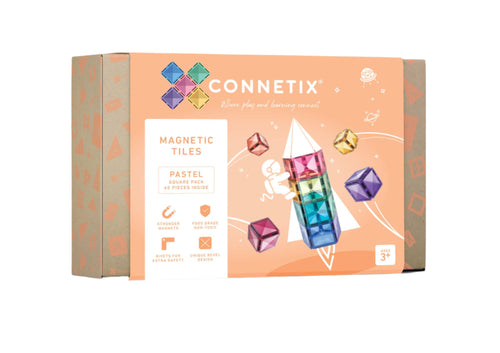 Connetix Tiles - Square Pack 40pc | Pastel