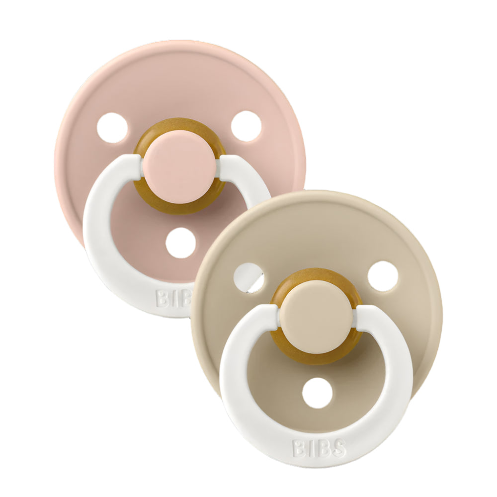 BIBS Dummies Round Glow 2 Pk Blush/Vanilla