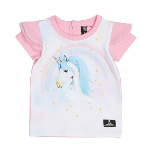 Rock Your Baby - Blue Unicorn Baby T-Shirt
