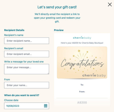 Congratulations! - E-Gift Card Gift Card Cherrie Baby Boutique 