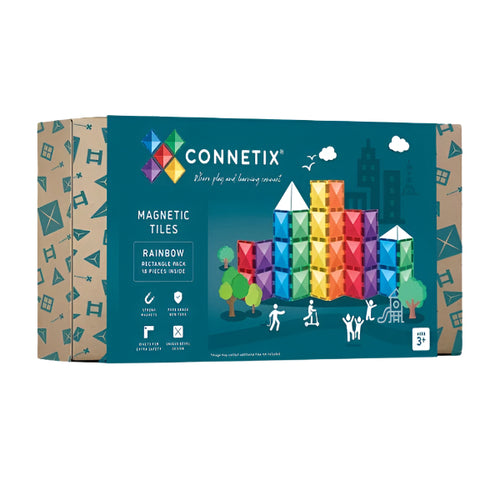 Connetix Tiles - Rectangle Pack 18pc | Rainbow