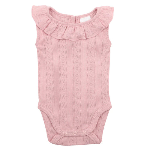 Bebe - Dusty Pink Pointelle Sleeveless Bodysuit