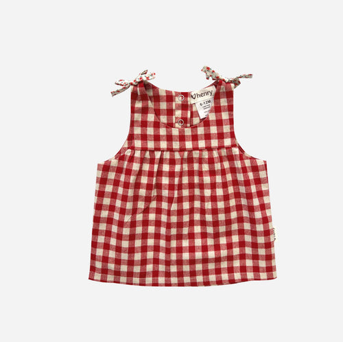 Love Henry Baby Amelia Top - Red Check