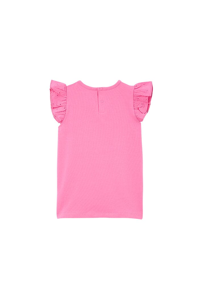 Milky Pink Sachet Broderie Fril Tee Short Sleeve T-Shirt Milky 
