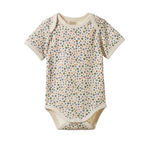 Nature Baby - Short Sleeve Bodysuit | Chamomile Blooms Print