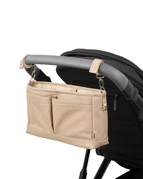 OiOi - Signature Pram Caddy | Oat Dimple Vegan Leather