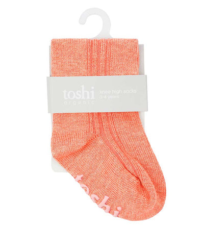 Organic Socks Knee Dreamtime - Coral Socks Toshi 