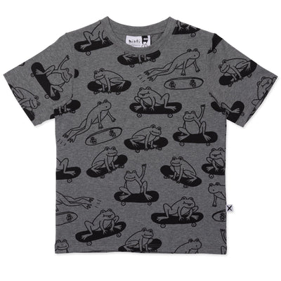 PREORDER Minti Skate Frogs Tee - Charcoal Marle Short Sleeve T-Shirt Minti 