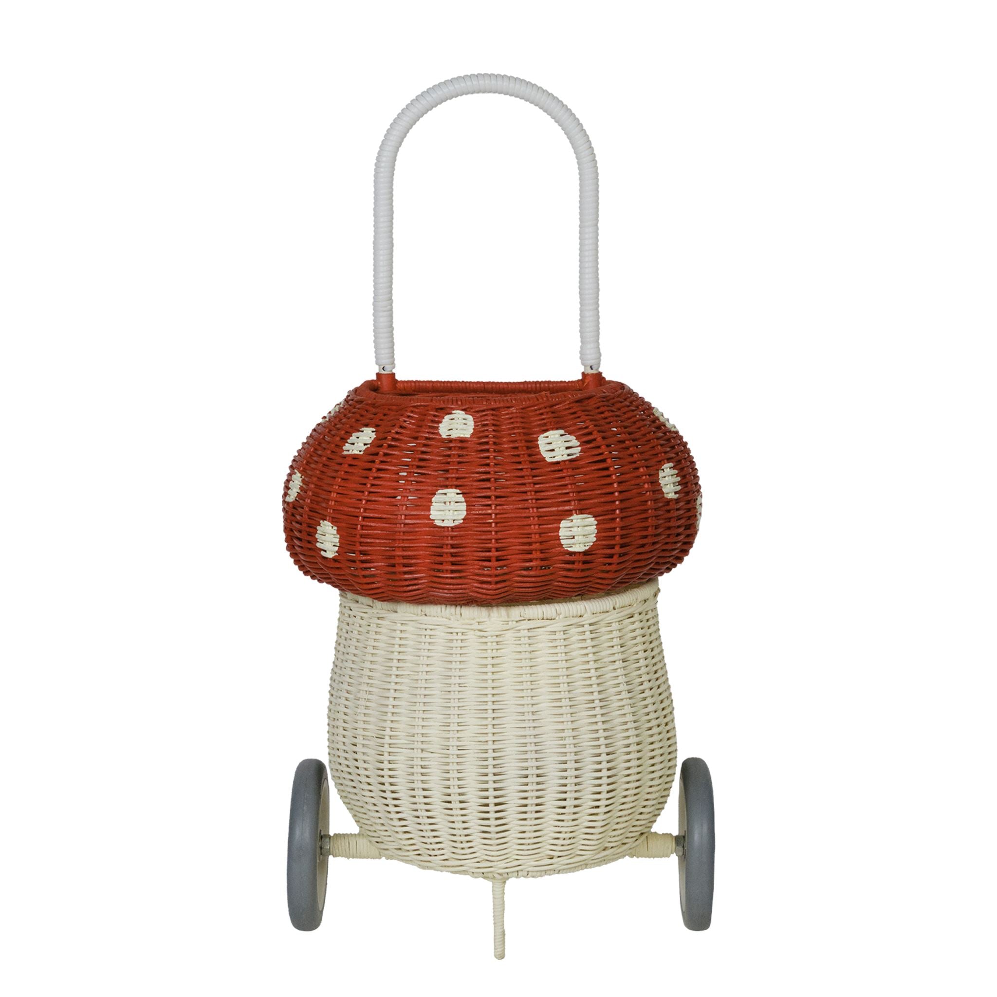 Rattan Mushroom Luggy Red - Olli Ella