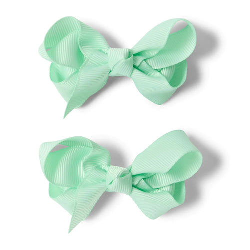 Snuggle Hunny - Piggy Tail Hair Clips | Baby Green