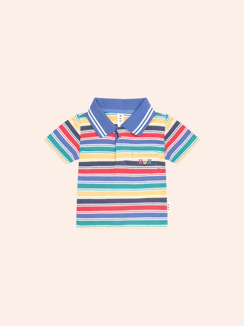 Huxbaby - Vintage Stripe Hux Embroidered Polo | Multi