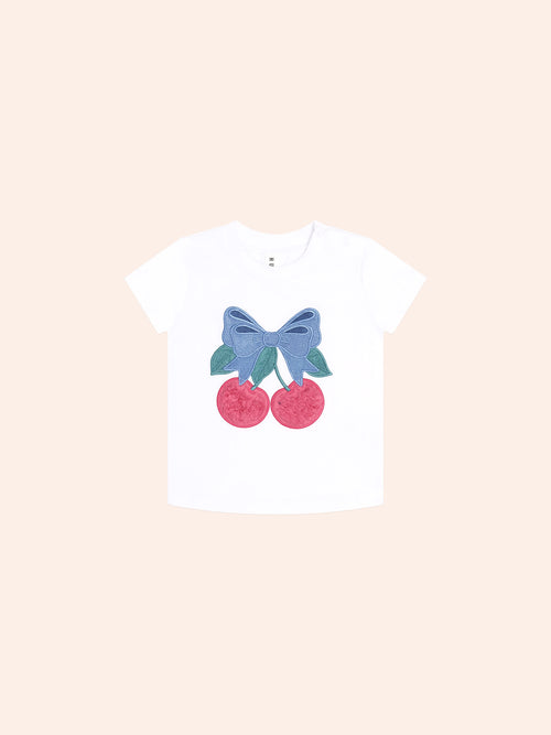 Huxbaby - Cherry Bow Tee | White