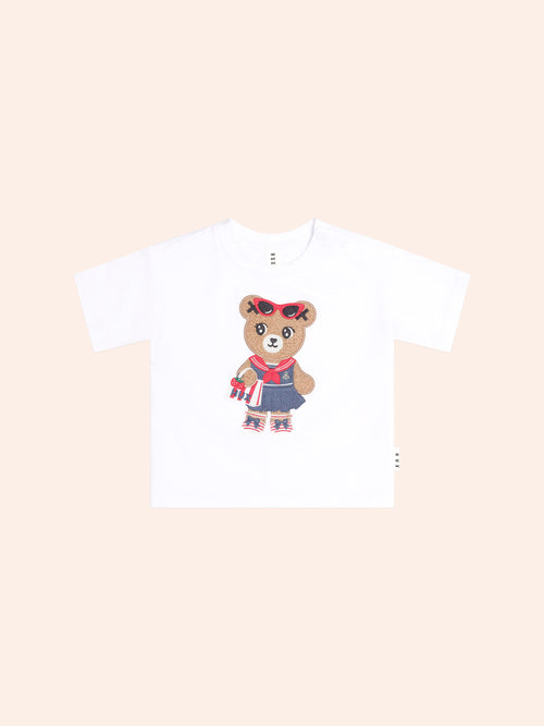 Huxbaby - Nautical Vacay Huxette Slouchy Tee | White