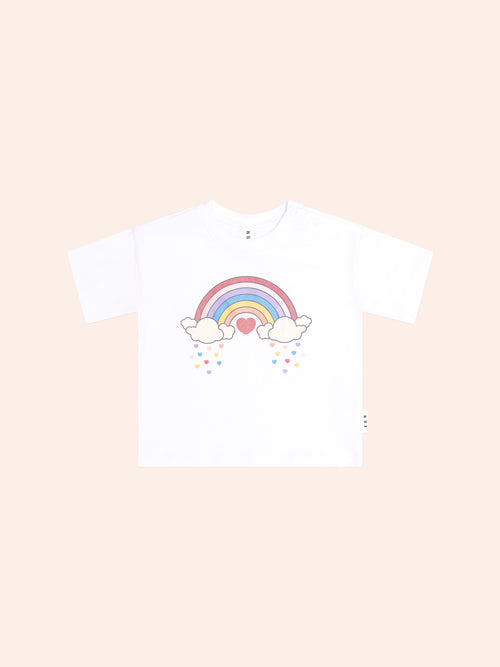 Huxbaby - Magical Rainbow Slouchy Tee | White