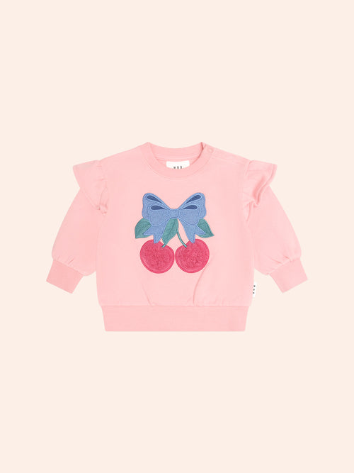 Huxbaby - Cherry Bow Sweatshirt | Vintage Pink