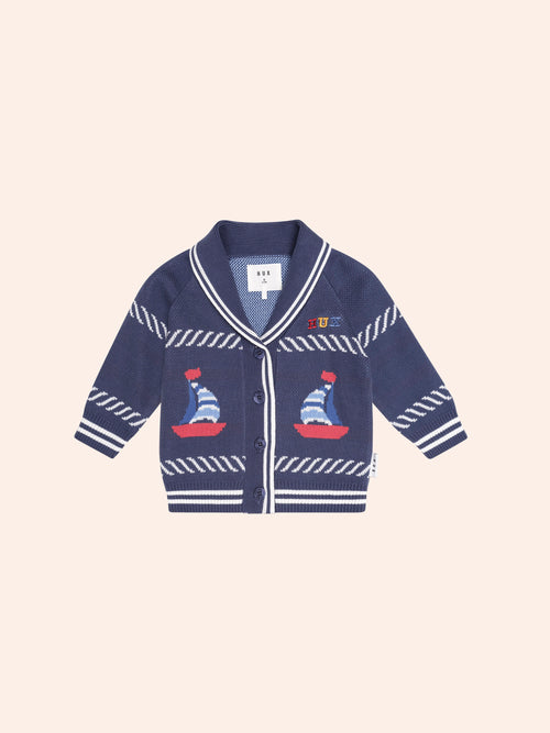 Huxbaby - Nautical Shawl Collar Cardi | Ink