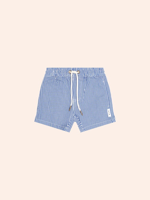 Huxbaby - Cobalt Stripe Drawcord Short | Cobalt/ Almond Milk Stripe
