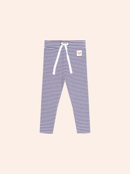 Huxbaby - Ink Stripe Rib Legging | Ink / Almond Stripe