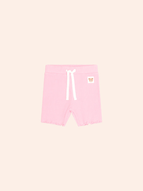Huxbaby - Strawberry Créme Rib Bike Short | Strawberry Créme