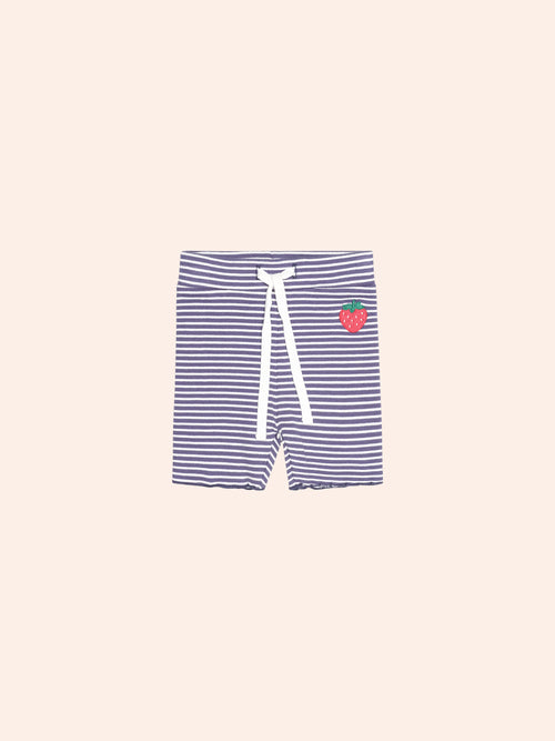 Huxbaby - Ink Stripe Rib Bike Short | Ink / Almond Stripe