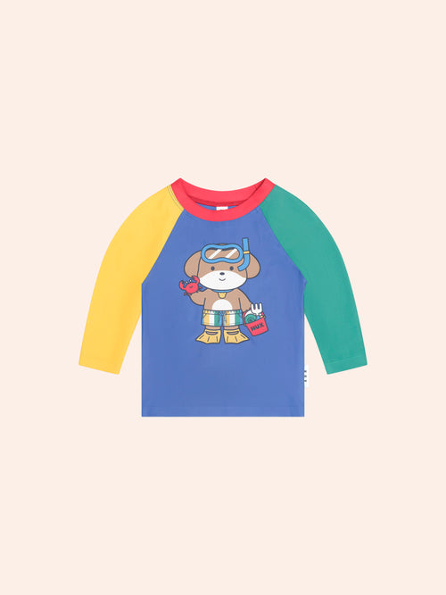 Huxbaby - Beach Puppy Colour Block Rashie | Multi
