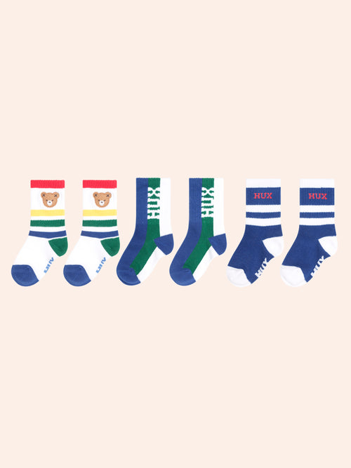 Huxbaby - 3Pk Boys Sports Socks | Multi