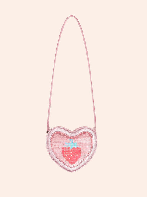 Huxbaby - Strawberry Sequin Heart Bag | Strawberry Metallic