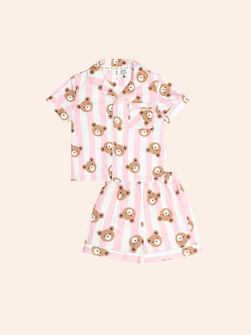 Huxbaby - Huxbear Stripe Pjs | Strawberry Créme/Almond Milk