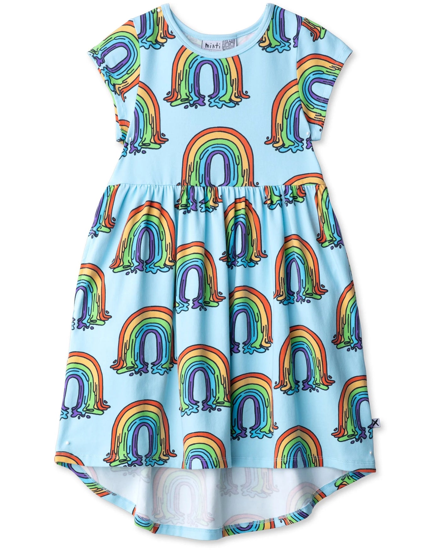 Minti - Painted Rainbow Dress | Aqua - PREORDER