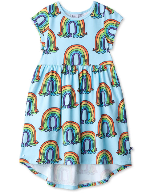 Minti - Painted Rainbow Dress | Aqua - PREORDER