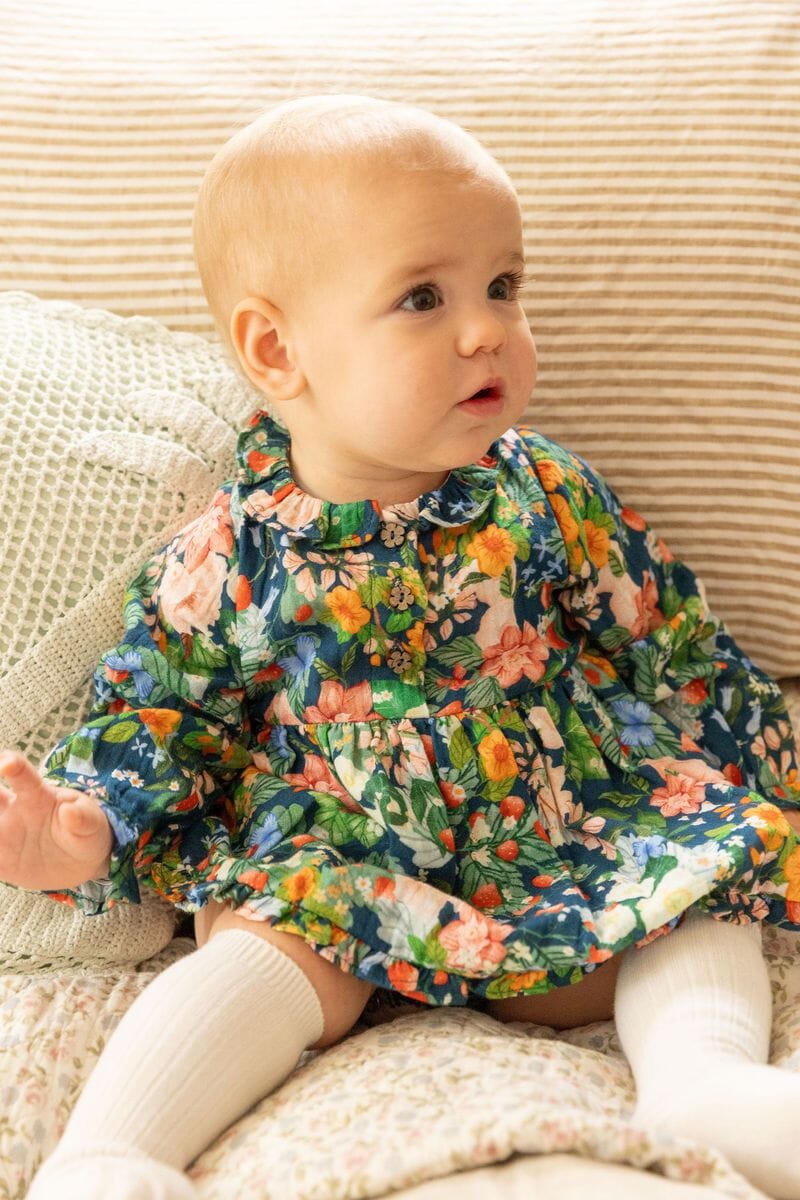 Alex & Ant - Ivy Baby Dress | Strawberry Navy Long Sleeve Dress Alex & Ant 