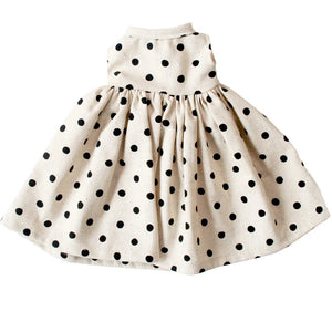 Alimrose - Large Doll Dress (40-45cm) | Black Linen Spot
